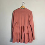 Anthropologie Lila Tiered Cardigan Women's Large Long Sleeve Open Front Pockets Photo 3