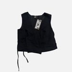 NWT Future Collective Wrap Vest Size Small Linen Top Black Size Tie Photo 2