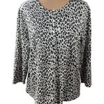 White Stag  Women's Cardigan Sweater Black White Gray Button Front Size L 12/14 Photo 0