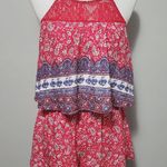Francesca's  Alya Antonia Red Floral Overlay Romper Size Small Photo 3