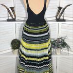 Free People  Poly Organza Maxi Dress Fit & Flare Striped Pleated Multicolor sz M Photo 3