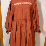 Pilcro  Anthropologie long sleeve mock neck swing mini dress orange boho size unk Photo 0