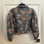 NWT Dazy floral roses crop jean jacket size Small Blue Photo 6