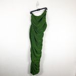 Pretty Little Thing  Green Glitter Plisse Ruched One Shoulder Midi Dress Size 12 Photo 11