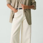 Theory #529  Cream Wide Leg Trousers Photo 0