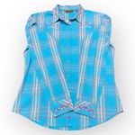 Wrangler Aura Rodeo Queen Barrel Racing Shirt Crystals Embroidered Small Blue Photo 0