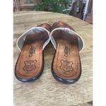 Callisto Of California Tan Canvas Leather Insole Sandals Women Size 8 Slip On Brown Photo 2