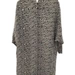 Nanushka Hiero Zebra Print Dolman Mini Dress Size Medium Gauzy Artsy Long Sleeve Photo 6