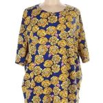 LuLaRoe Oversized Irma High Low Tunic Disney Beauty & The Beast Roses Size M Photo 3