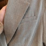A New Day  Houndstooth Plaid Women's Blazer Jacket Oversized Lined Neutral Size S Photo 2