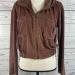 Young Fabulous and Broke Anthropology Small Cropped Jacket Velour Full-Zip Hooded Photo 0