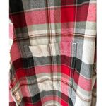 Old Navy  Womens Size XL The Boyfriend Shirt Flannel Red Beige Green Photo 1