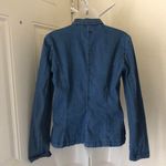 2000s Fitted Navy Blue Jean denim blazer jacket with front pockets office siren core Measurements in pics, excellent condition #grunge #preppy #minimalist Photo 1