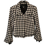 Victoria Pappas Houndstooth Wool Blend Vintage‎ Blazer Jacket black & white sz 8 Photo 0