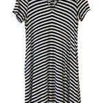 Red Lolly  Black & White Striped Maxi Dress Strappy Front Photo 0