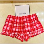 PINK - Victoria's Secret PINK VICTORIA’S SECRET Flannel Pajama Shorts  Red Pink Silver Plaid Preppy XL Photo 8