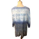 Energie BLUE MULTICOLOR W/ LACE 3/4 SLEEVE SHARK BITE HEM EMBELLISHED TOP 1X Photo 7