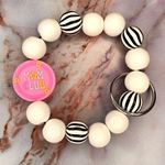 Mom Club Retro Pink Charm Keychain Wristlet Photo 0