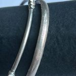 Women’s vintage‎ dainty set of 2 silver tone crystal bangle bracelets one size Photo 3