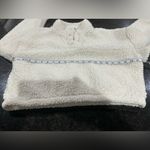PAC Sun cropped Cozy White fleece pullover Sweater with snaps |Sz S | scandigirl Photo 4