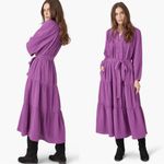 Xirena • Wrenn Dress midi tiered Heliotrope purple cotton gauze boho peasant Size XS Photo 8