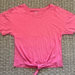 Gap  Womens Small Pink Tie Front Short Sleeve Top Over Sized Easy Fit T-shirt Photo 3