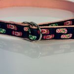 Douglas Paquette Flip Flop Print Fabric Belt Pink Double Ring D Ring Small Y2k Black Photo 3