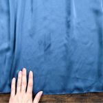 Kate Spade  • Belted Satin Midi Dress ruffle trim short sleeve Antique Blue Photo 15