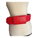 Vintage Roberts Wide Lizard Print Tommy Fashion Belt Red Photo 3