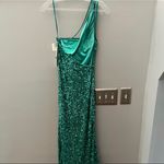 Scala Green One Shoulder Prom Dress Photo 4