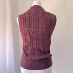 Vintage Y2K Le Tigre Burgundy Wool Blend Cable Knit V Photo 5