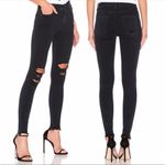 AGOLDE  Sophie High Rise Distressed Skinny Jeans: Dark Wash Ruthless Black Photo 7