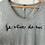 Free People We The Free / Gray Oversized French Scoop Neck T-Shirt Size XS Photo 1