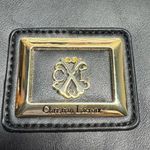 Christian LaCroix  Black clutch  with Gold Logo and embellishments Photo 2