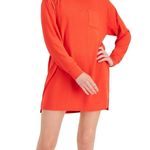NWT Jenni Cozy Soft Sleepshirt Womens M Orange Ribbed Long Sleeve Lounge Hygge Red Size M Photo 1