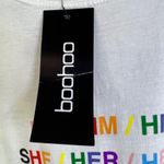 BoohooPride Pronouns Short Sleeve T-Shirt Size XXL White with Multicolor… Photo 4