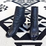 The Last Conspiracy Black Perforated Leather Wedge Open Toe Ankle Boots Size 7 Photo 0