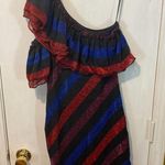 Diesel women's XXS one shoulder striped sparkle shimmer ruffle party dress NWD Photo 4