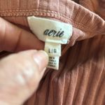 Aerie  Ribbed Crop Cardigan Pink L Long Sleeve Button Frint Casual Top Stretch Photo 7