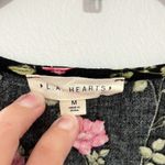 LA Hearts  Black Floral Top Open Front w/Tie Size Medium Photo 1
