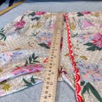 World Market Lounge Pants Womens S/M Tan Pink Coquette Romantic Tropical Floral Size M Photo 13