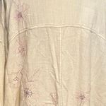 April Cornell Size XS S Stockholm Tunic Top Button Front Embroidered Cream Purple Photo 2