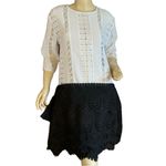 Endless Rose BLACK & WHITE COLOR CONTRAST BLOCK LACE DRESS (M) Photo 3
