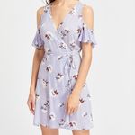 ✨Ruffle Sleeve Surplice Wrap Crinkle Floral Dress✨ Purple Size M Photo 1