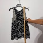 Umgee  Chloe, black white and green floral print tank top Photo 8