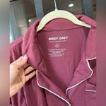 Birdy Grey  bamboo pajama top button down burgundy maroon short sleeve bridesmaid Photo 3