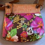 Fossil  Multicolor Zip Bucket Purse Medium Large Floral Flower Crossbody Shoulder Photo 5