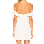 superdown  White Mini Dress Ruffle Off Shoulder SMALL Graduation Revolve $78 NEW Photo 2
