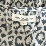 Emerson Fry India Collection Bardot Top Charcoal Leopard Print Cotton Size Small Gray Photo 4