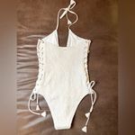 Victoria's Secret  Ensenada Smocked Scrunch Lace-Up Halter One-Piece Photo 6